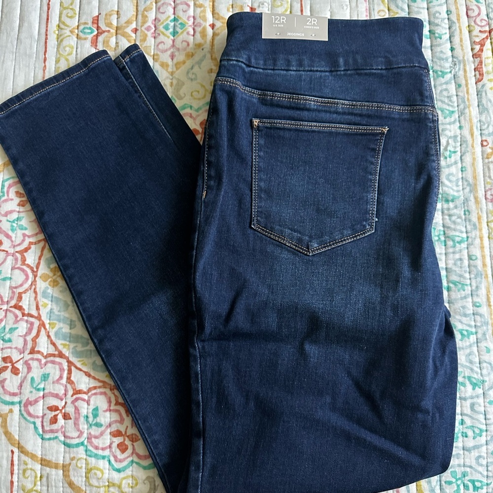 Dark Blue Denim Jeggings chicos NWT
